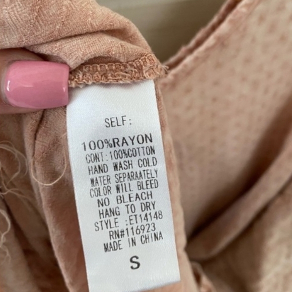 Easel Vici Blush Pink Tunic top Oversize flowy small Boho - Picture 4 of 4